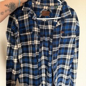 Orvis Navy and Cream Checkered flannel